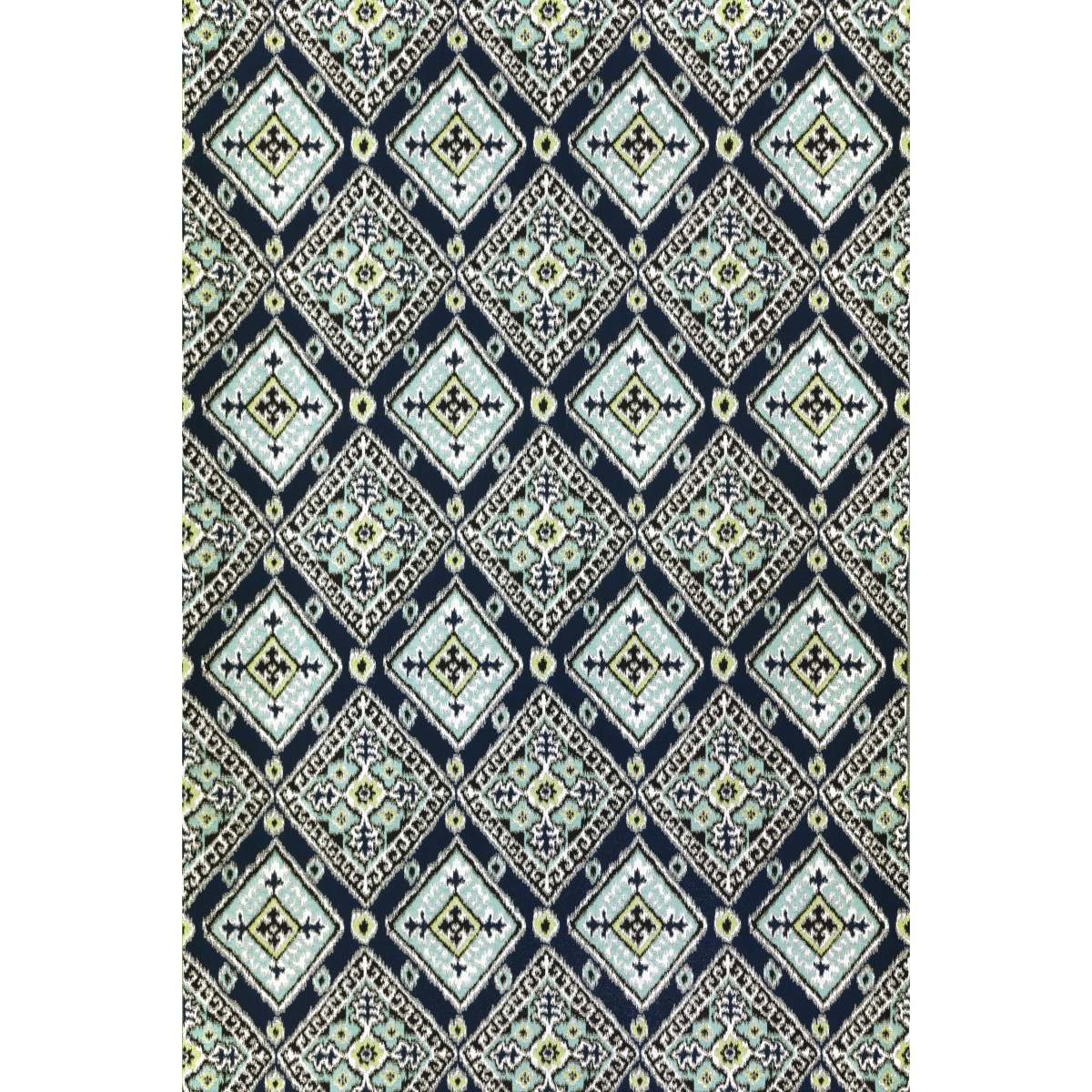 Back of Ikat Diamond Peacock Fabric