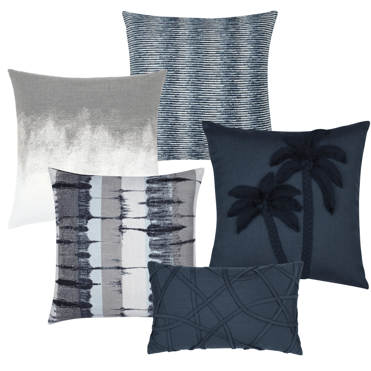 Back of Indigo Gray Pillow Package 5-pack