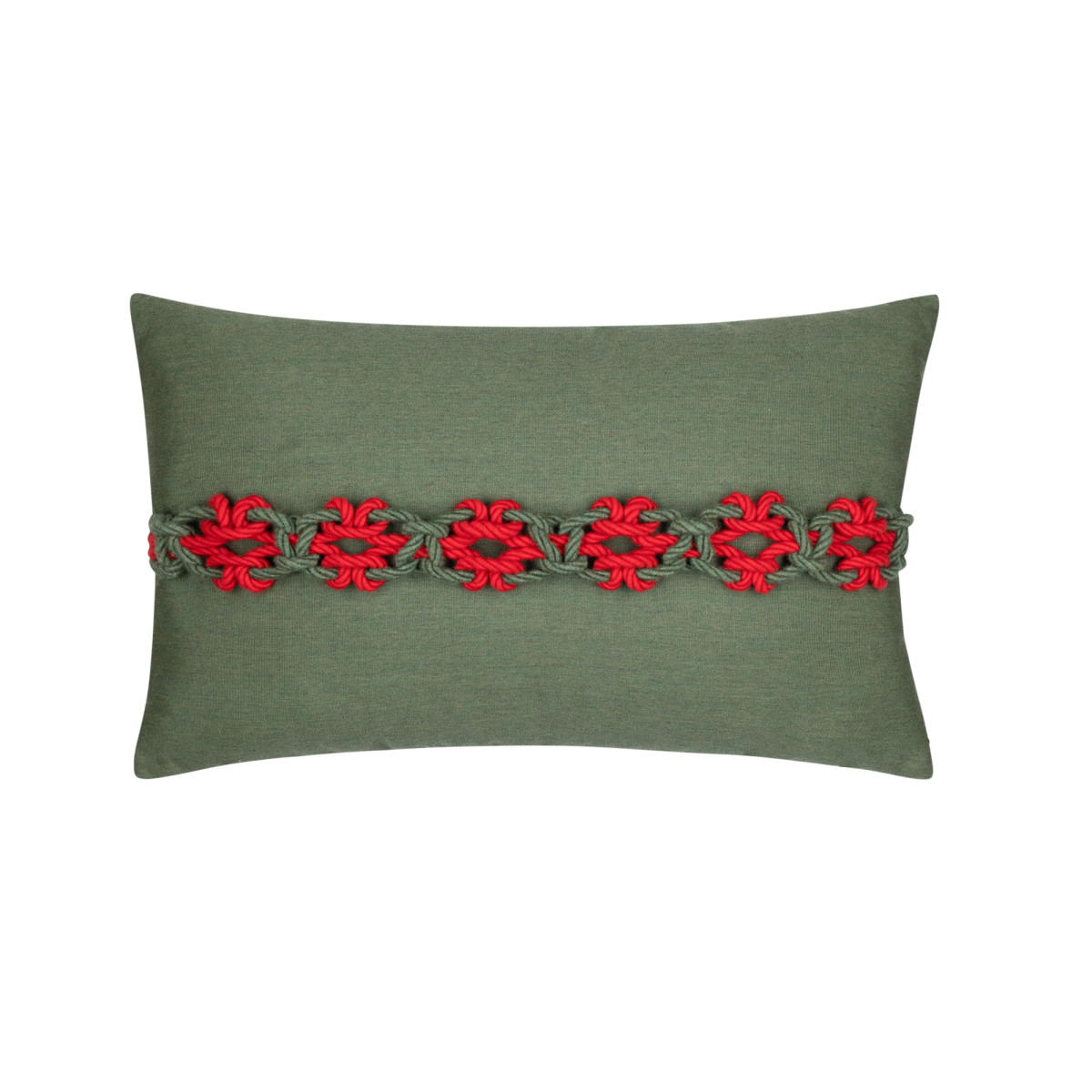 garland fern holiday outdoor pillow